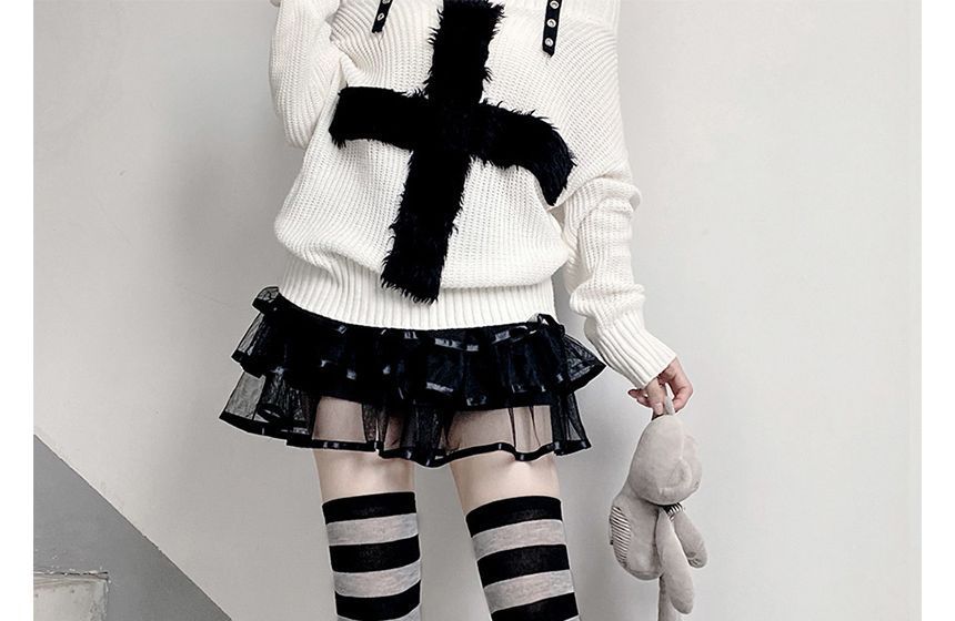 Gestreifte Overknee-Socken