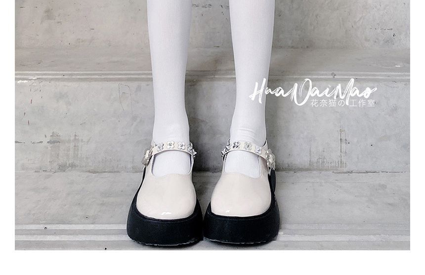 Lace Trim Tall Plain Socks Bow