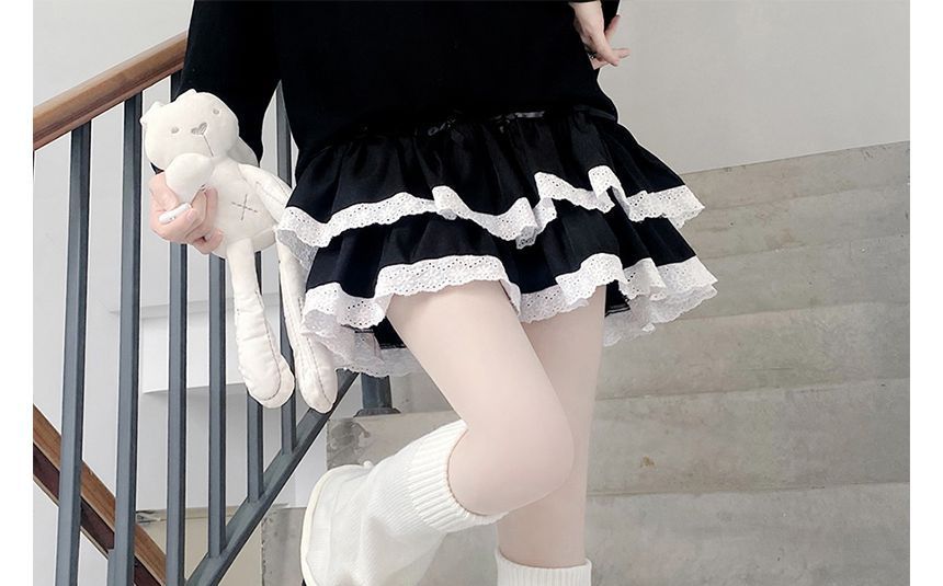 Bow Warmer Knit Plain Leg