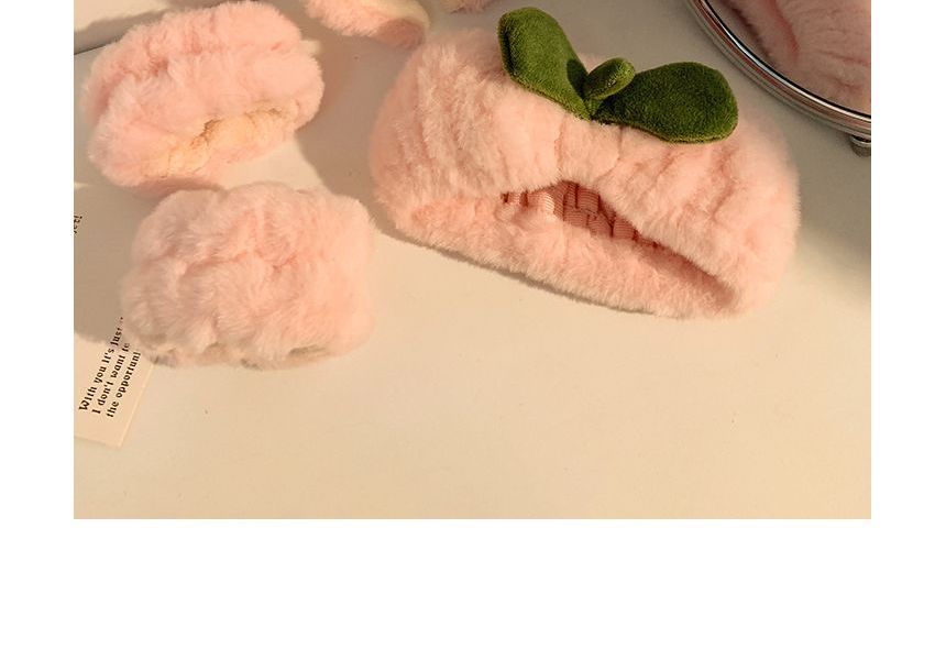 Band Headband Hair Chenille Tie Wrist Peach /