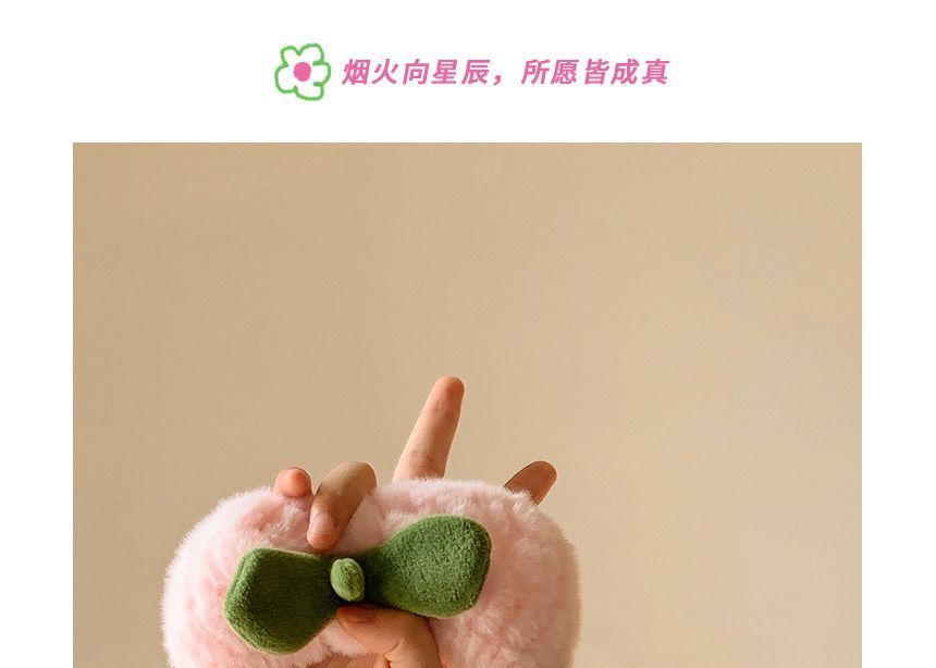 Band Headband Hair Chenille Tie Wrist Peach /