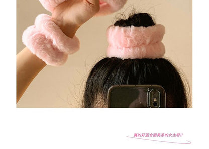 Band Headband Hair Chenille Tie Wrist Peach /