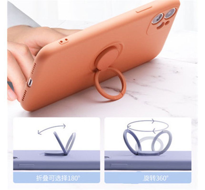 Plain Ring Stand Phone Case - Compatible with iPhone