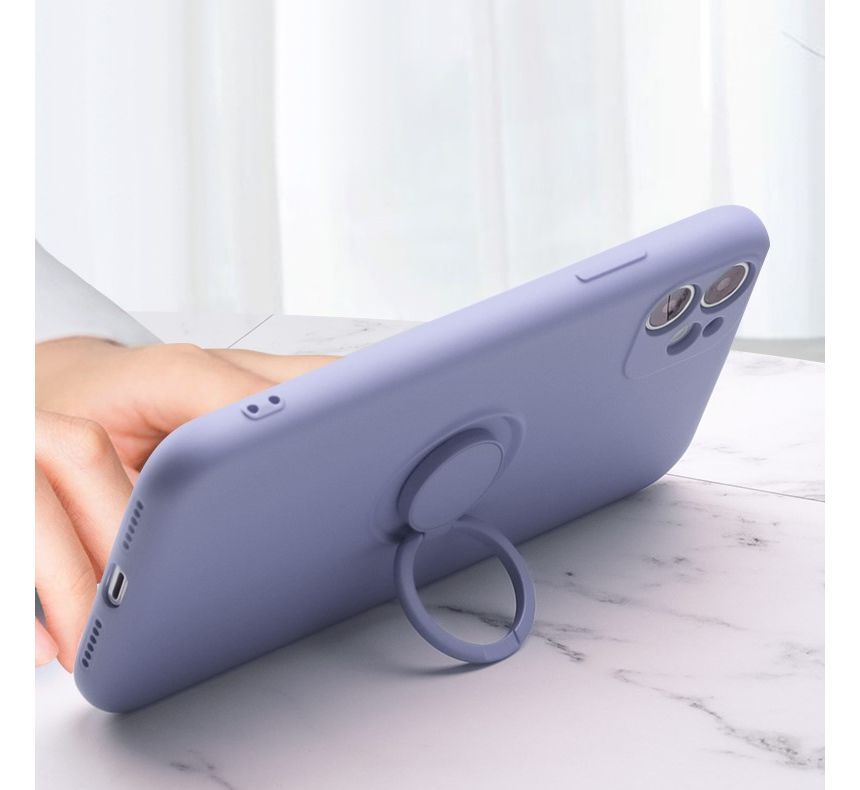 Plain Ring Stand Phone Case - Compatible with iPhone