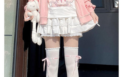 Overknee-Socken mit Schleifenakzent