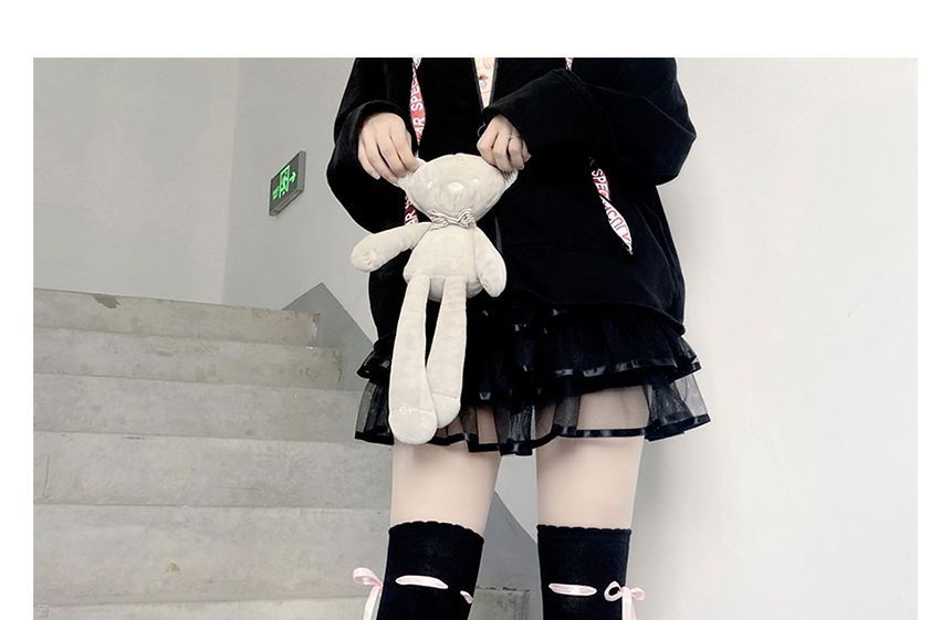 Overknee-Socken mit Schleifenakzent