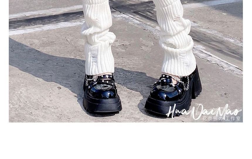 Knit Distressed Leg Warmers Plain