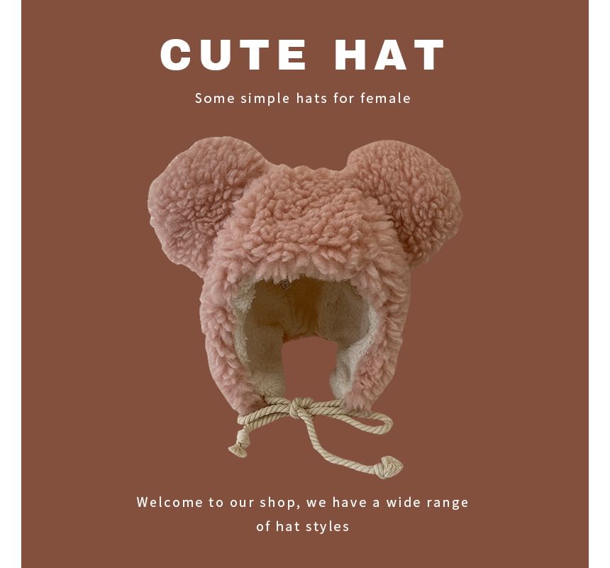 Ear Fluffy Bear Hat Trapper