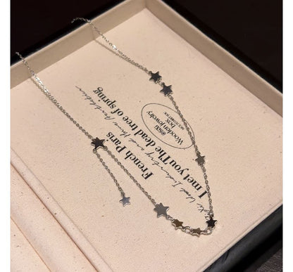 ハートペンダント合金チョーカーセットネックレススター/