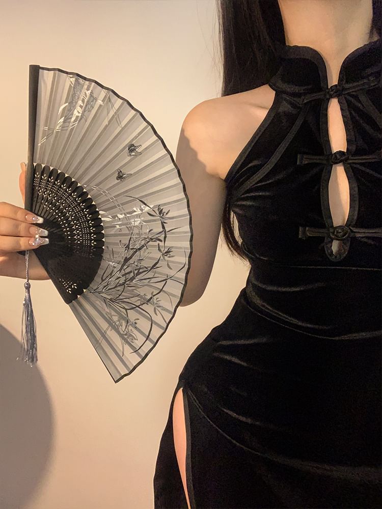 Fabric Hand (Various Floral Designs) Fan Foldable