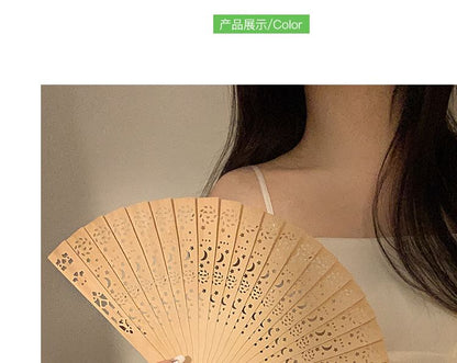 Wooden Foldable Fan Cutout Hand