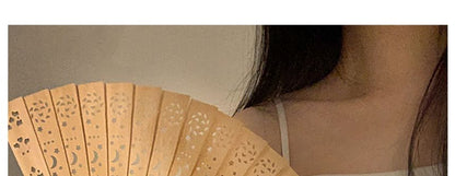 Wooden Foldable Fan Cutout Hand