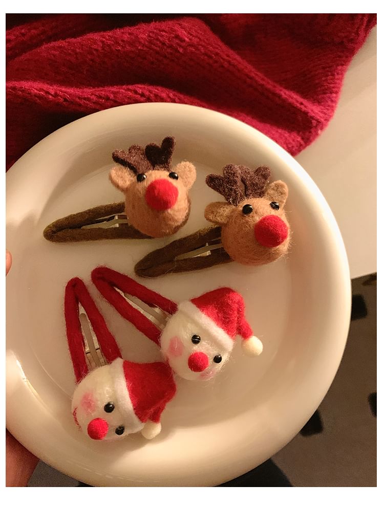 Designs) Set (Verschiedene Haarklammern zum Filzen von Weihnachten /