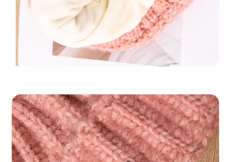 Applikation Strickmütze Hasenohr mit Schriftzug