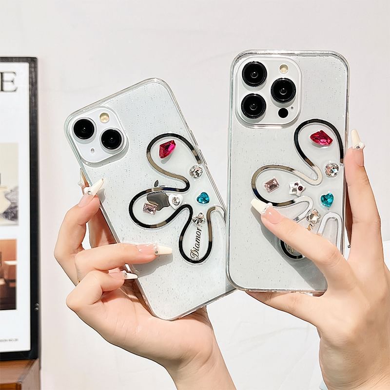 Floral Phone Case Rhinestone