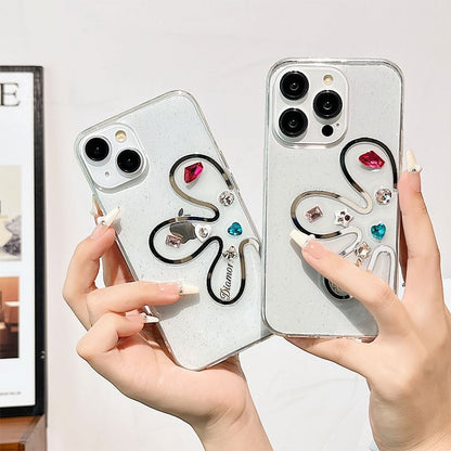 Floral Phone Case Rhinestone