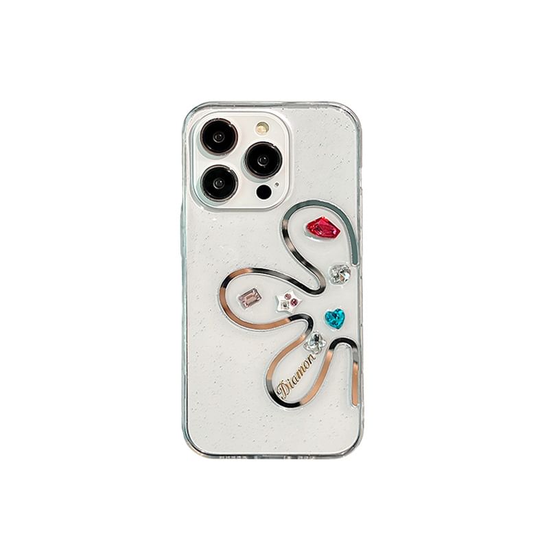Floral Phone Case Rhinestone