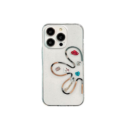 Floral Phone Case Rhinestone