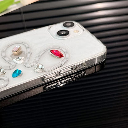 Floral Phone Case Rhinestone