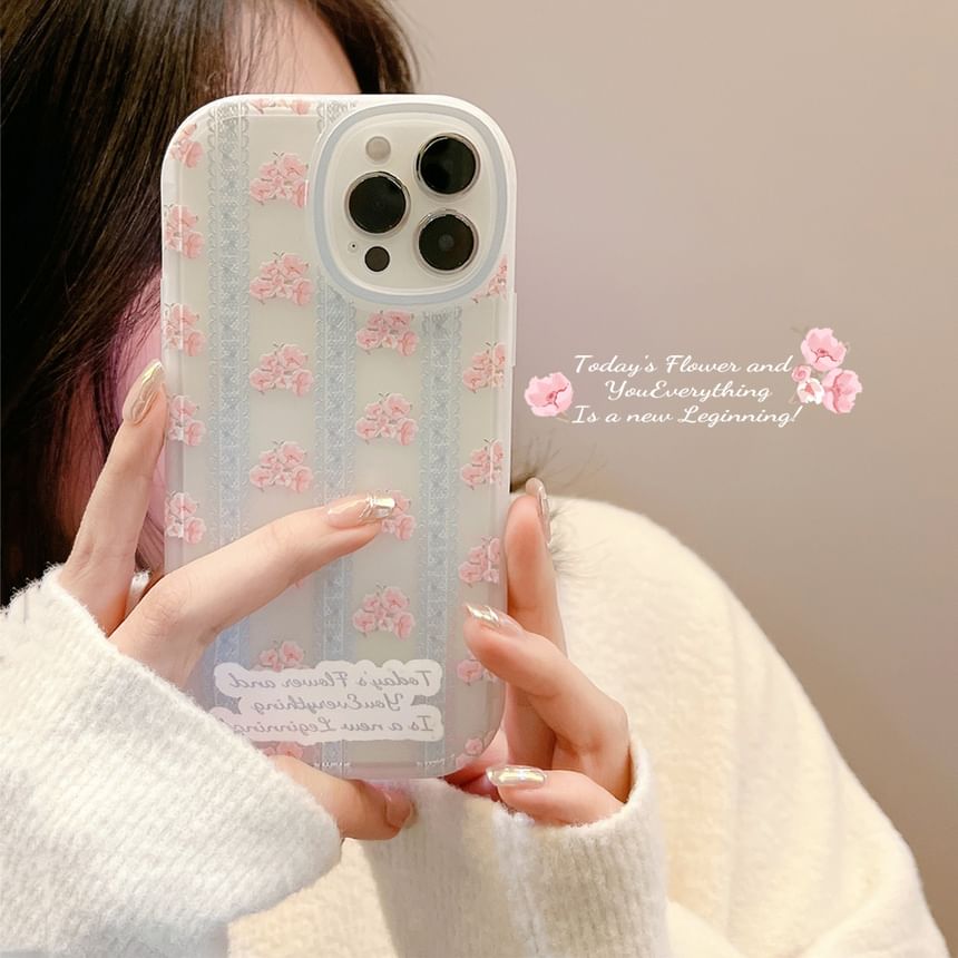 Floral Lace Print Phone Case - Compatible with iPhone and Huawei