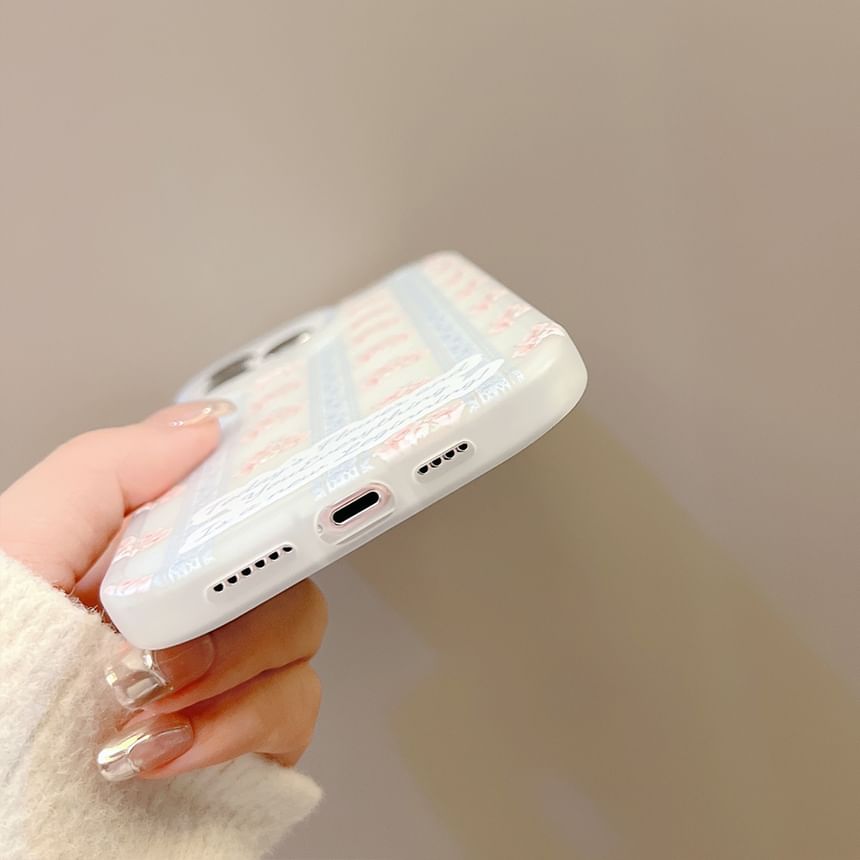 Floral Lace Print Phone Case - Compatible with iPhone and Huawei