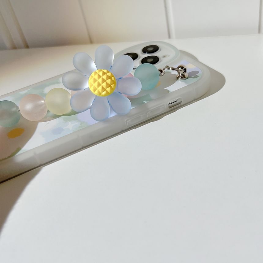 Handyhülle mit Gurt und Blumenmuster