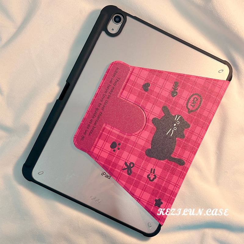 iPad-Hülle mit Katzen-Plaid