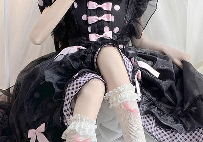 Spitzensocken mit Schleife