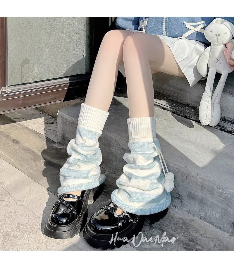 Striped Knit Leg Warmers