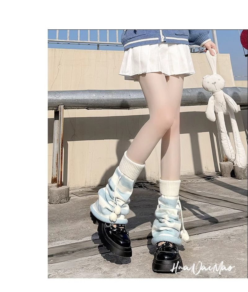 Striped Knit Leg Warmers