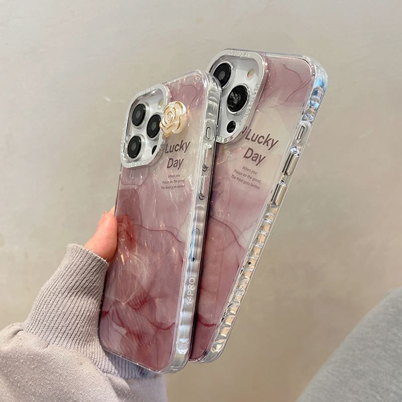 Case Print Floral Phone Marble