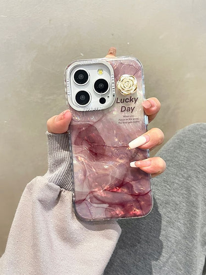 Case Print Floral Phone Marble