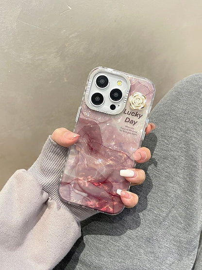 Case Print Floral Phone Marble