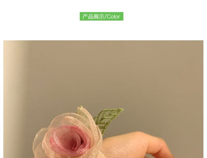 Designs) Hair Faux (Various Clip Mesh Pearl / Rose Scrunchie Tie