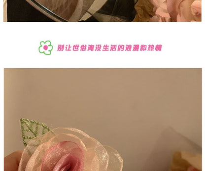 Designs) Hair Faux (Various Clip Mesh Pearl / Rose Scrunchie Tie