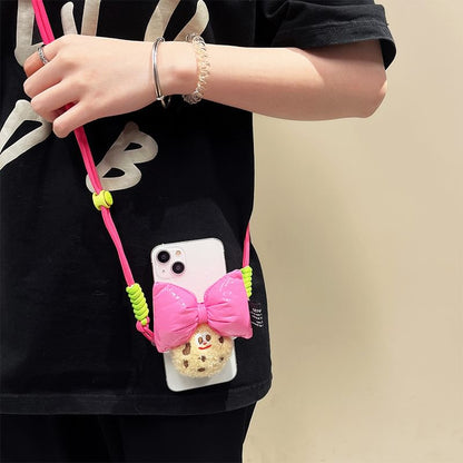 Set Cookie Bow Lanyard Phone Clip /