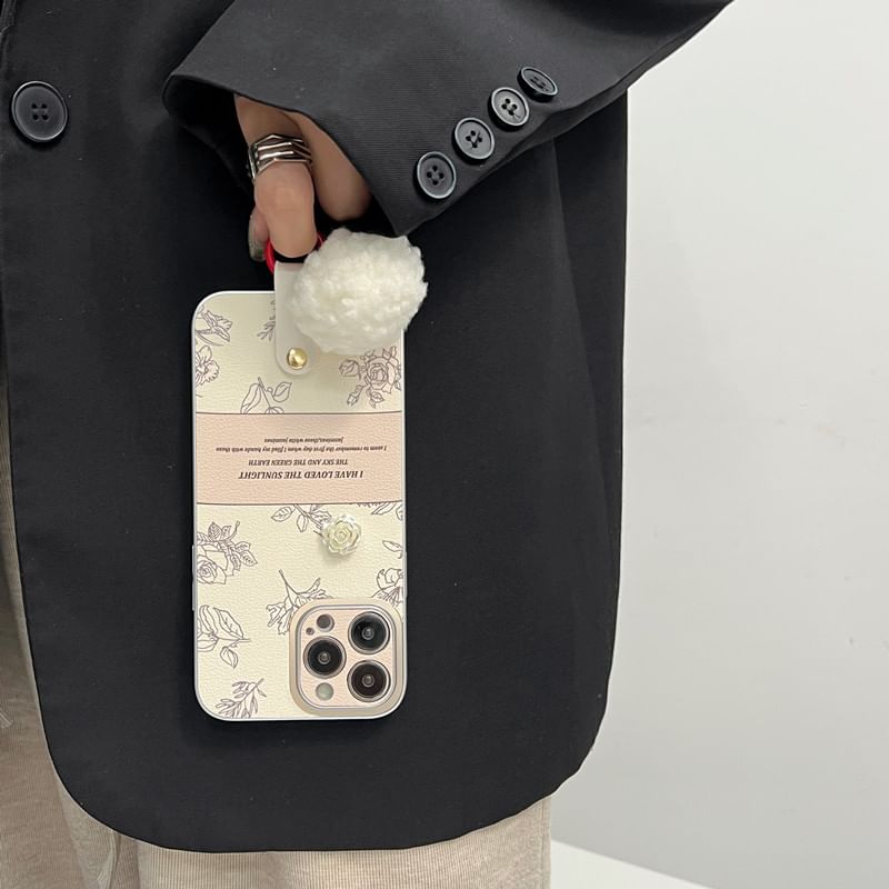 Rose Case Bell Pom Phone