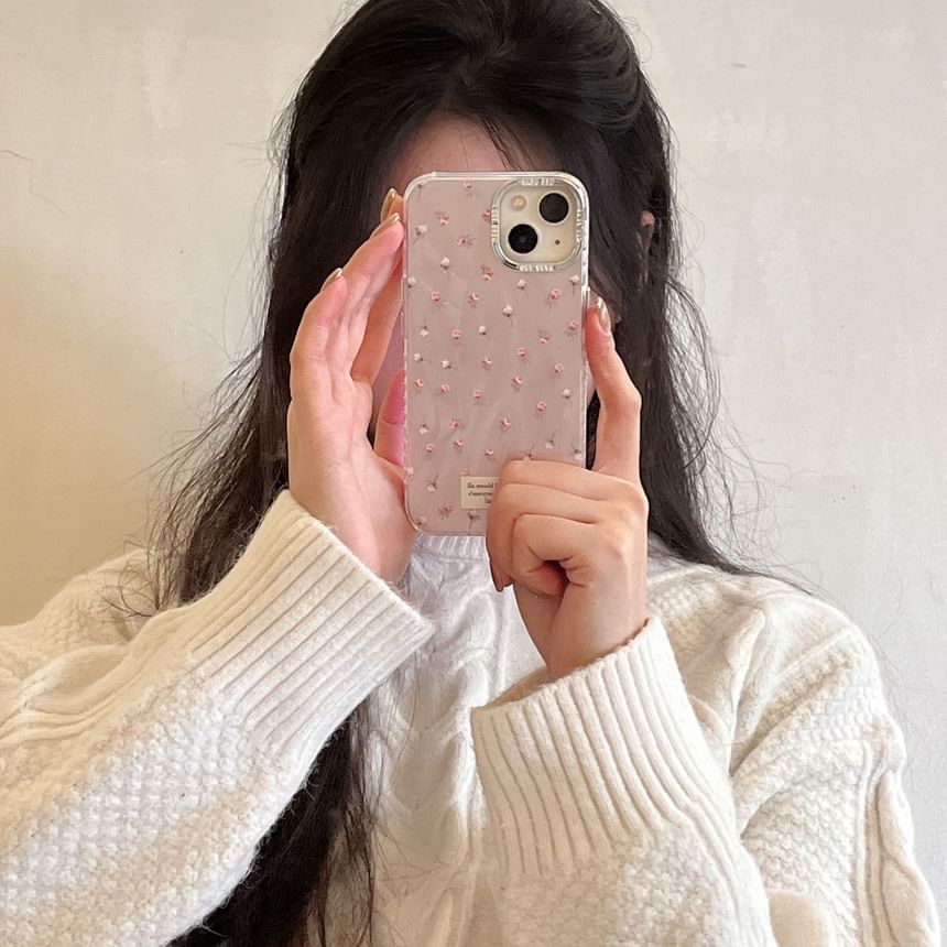 Hülle für Handy mit Blumenmuster