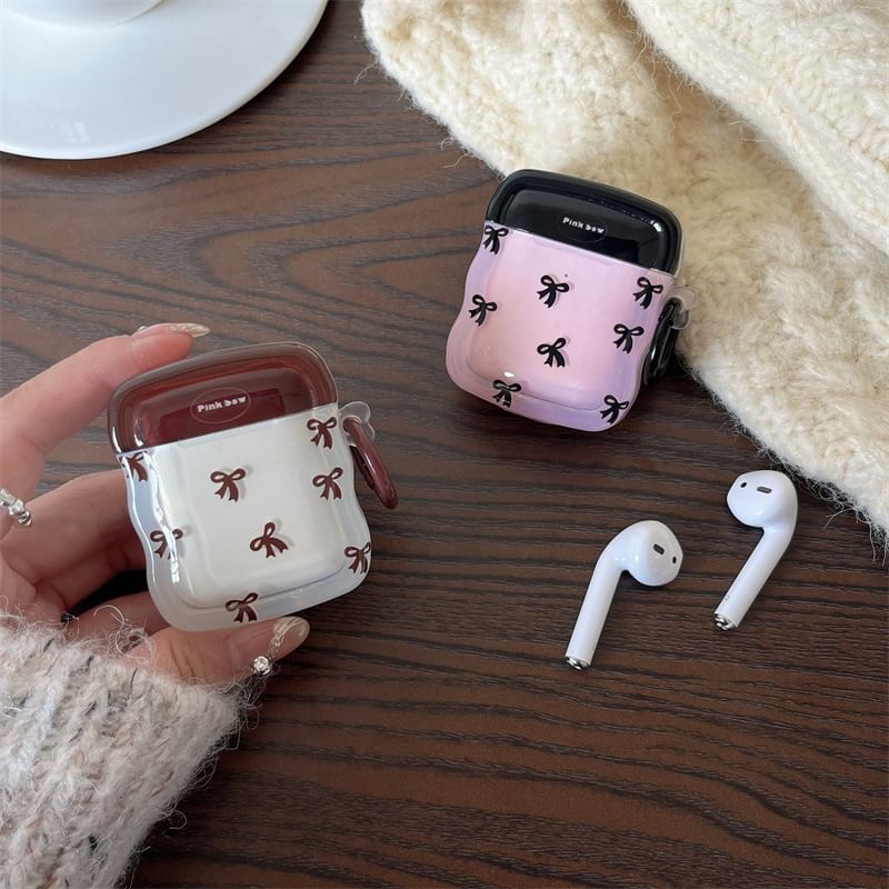Two-Tone Bow Earphone Case Cover - Compatible with AirPods and AirPods Pro