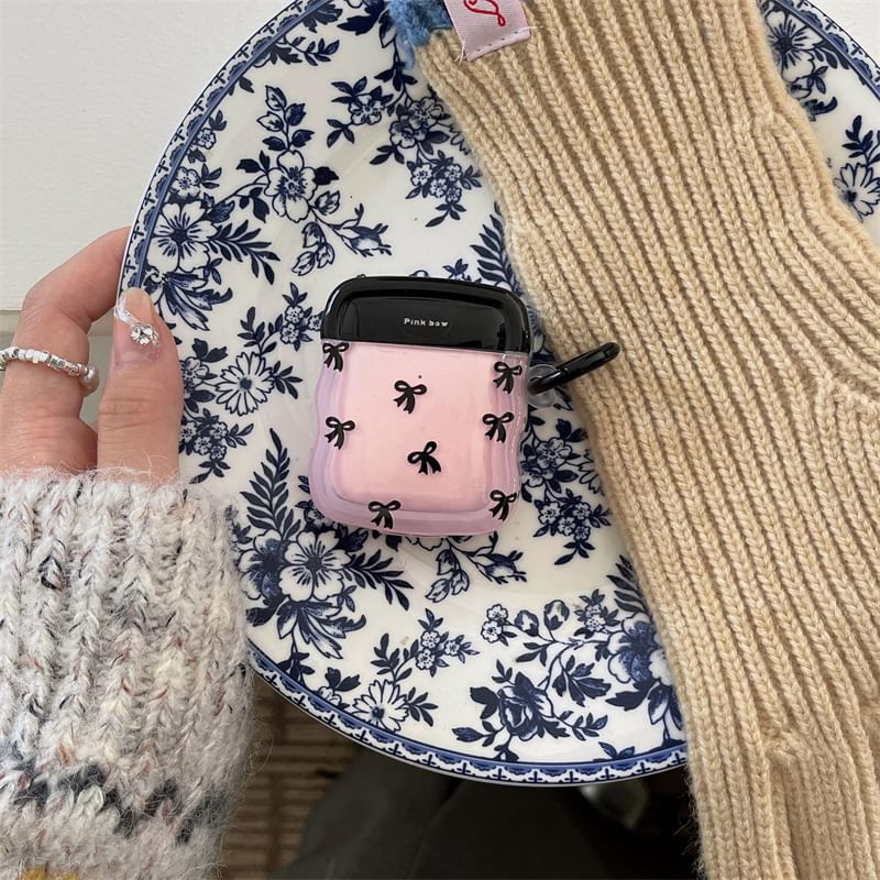 Two-Tone Bow Earphone Case Cover - Compatible with AirPods and AirPods Pro