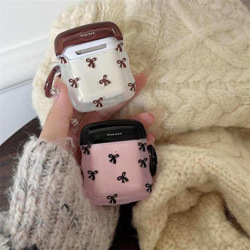 Two-Tone Bow Earphone Case Cover - Compatible with AirPods and AirPods Pro