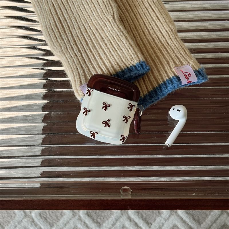 Two-Tone Bow Earphone Case Cover - Compatible with AirPods and AirPods Pro