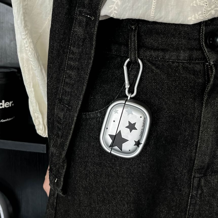 Metallic Star Earphone Case Cover with Charm - Compatible with AirPods and AirPods Pro