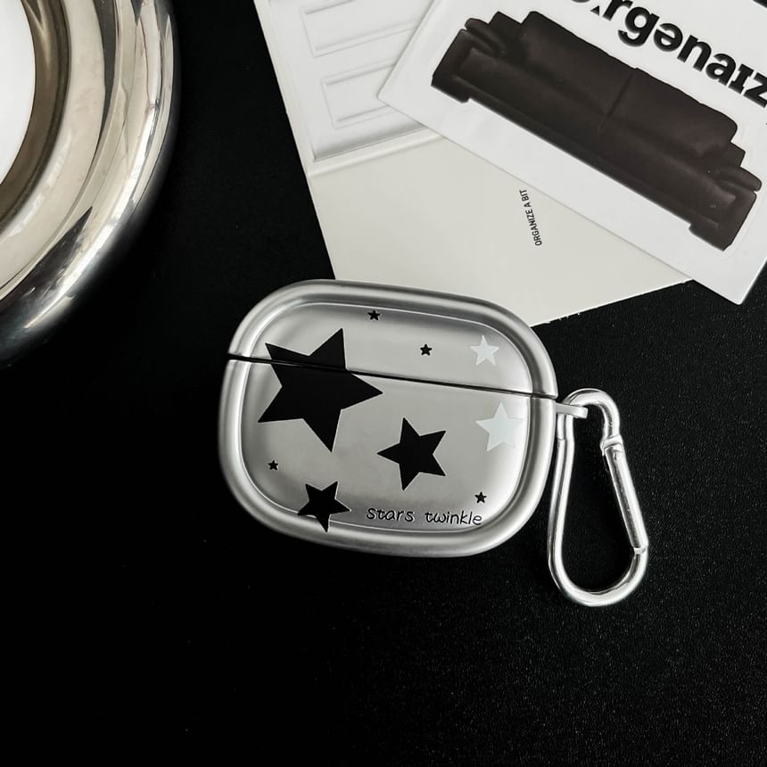 Metallic Star Earphone Case Cover with Charm - Compatible with AirPods and AirPods Pro