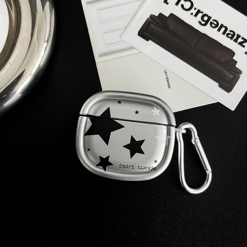 Metallic Star Earphone Case Cover with Charm - Compatible with AirPods and AirPods Pro