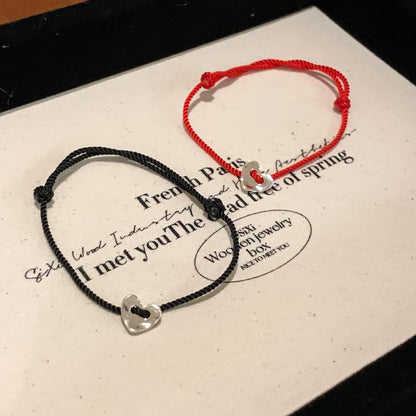 Bracelet Heart String Alloy