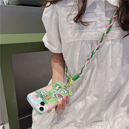 Pearl Braided Pad with Faux Lanyard Phone