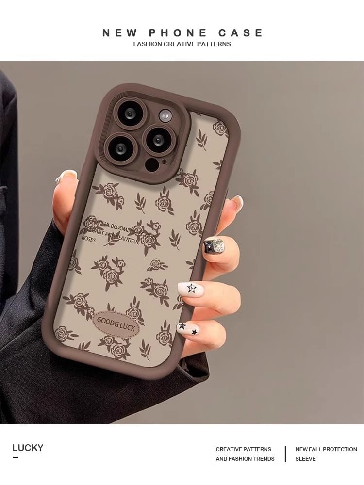 Lettering Floral Case Phone
