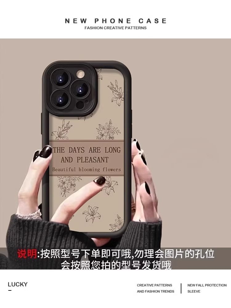 Lettering Floral Case Phone