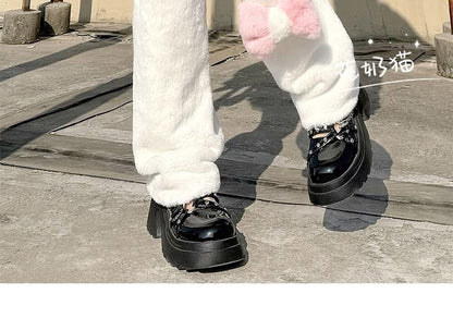 Fluffy Leg Bow Warmers